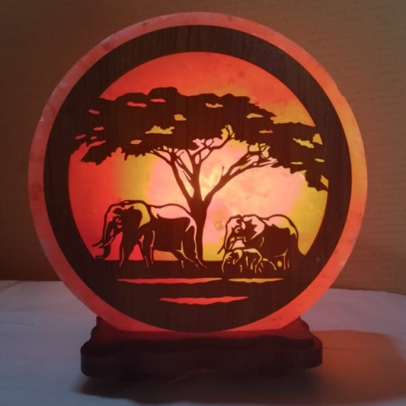 Elephant Family Salt Lamp