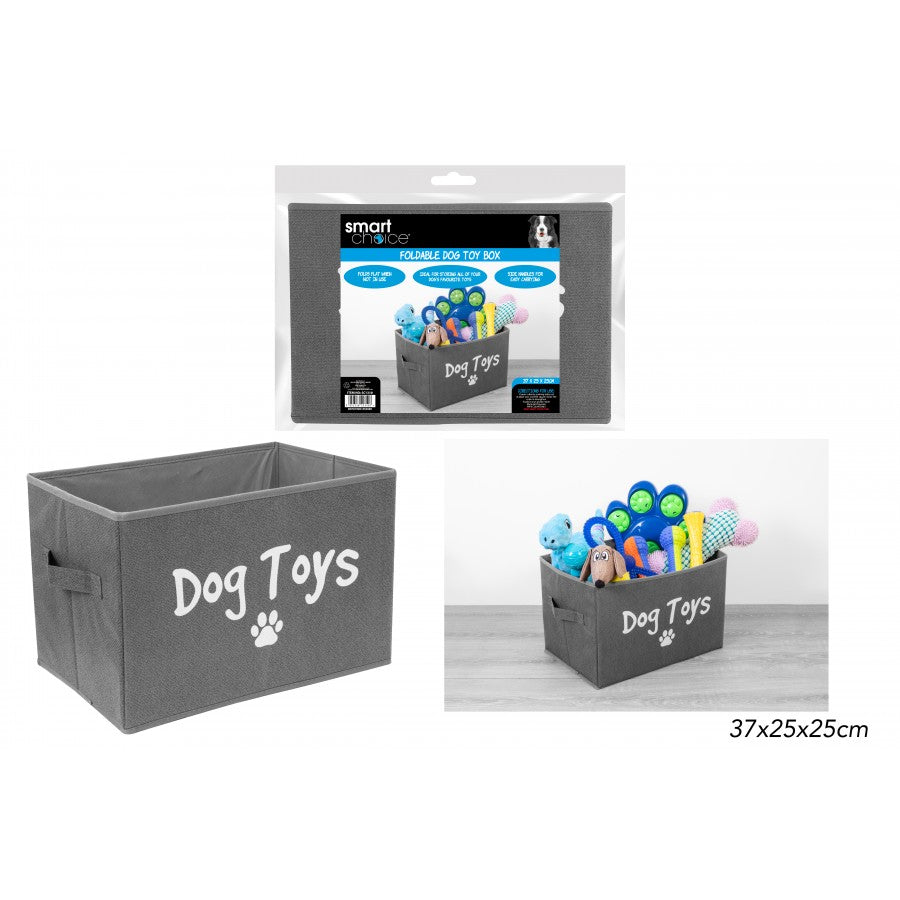 SMART CHOICE FOLDING DOG TOY STORAGE BOX 43X23X25CM GREY