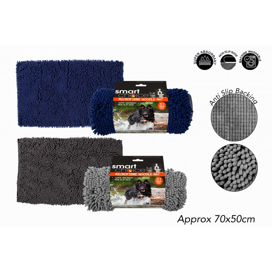 SMART CHOICE MICROFIBRE NOODLE PET MAT 2 ASSORTED COLOURS