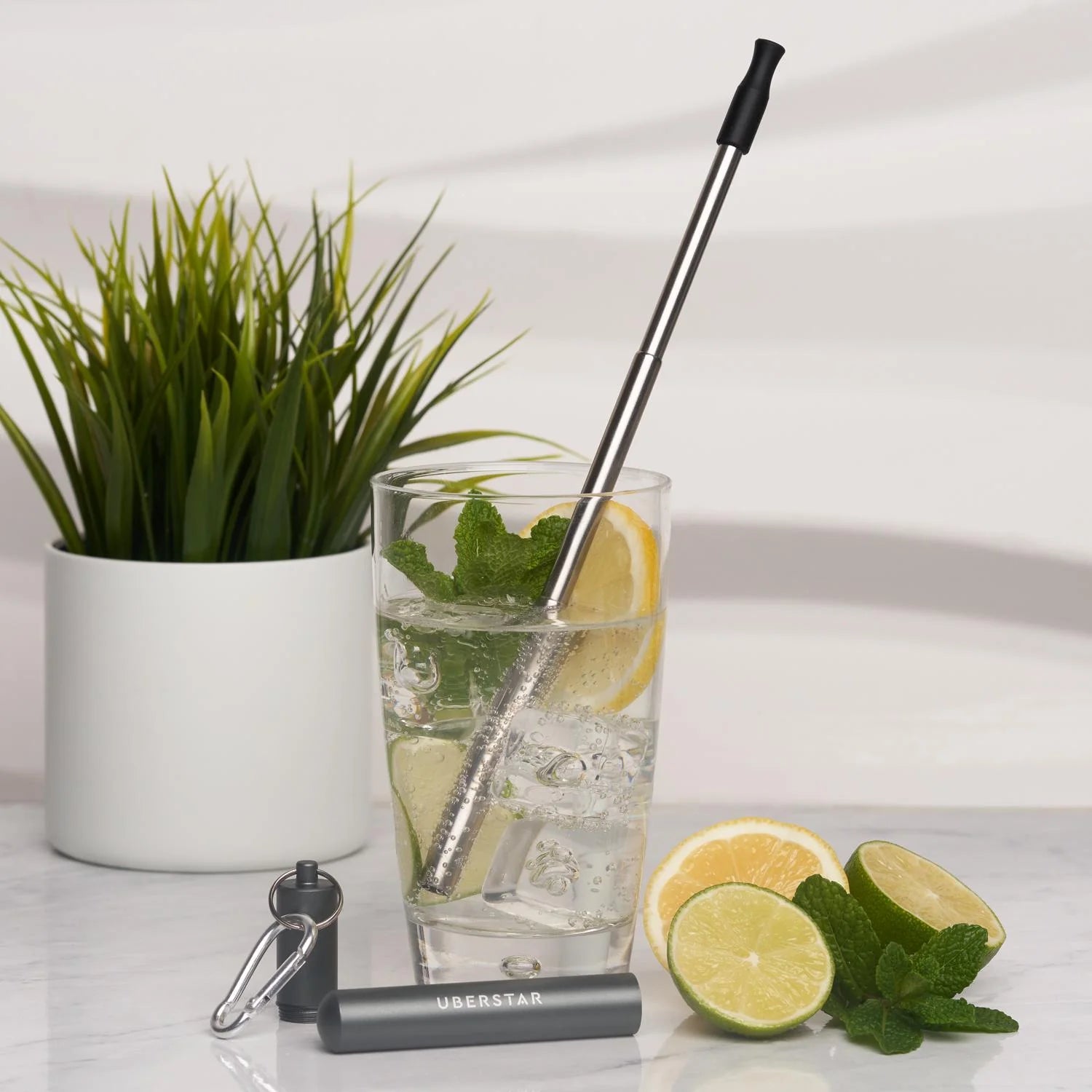 Travel Stainless Steel Straw - Space Grey