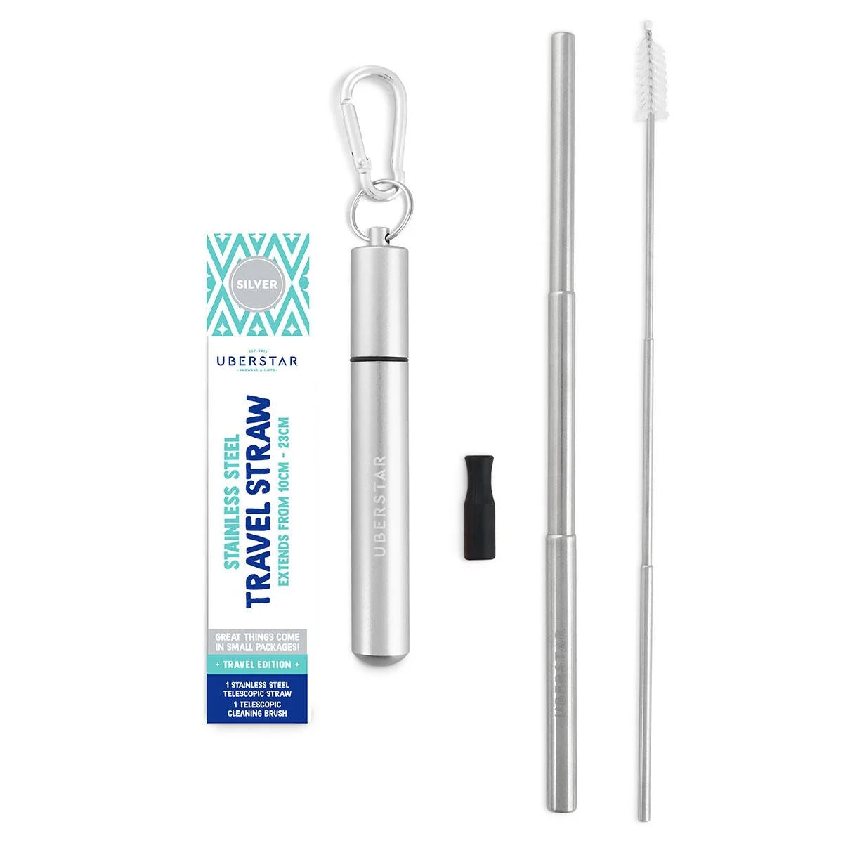 Travel Stainless Steel Straw - Silver